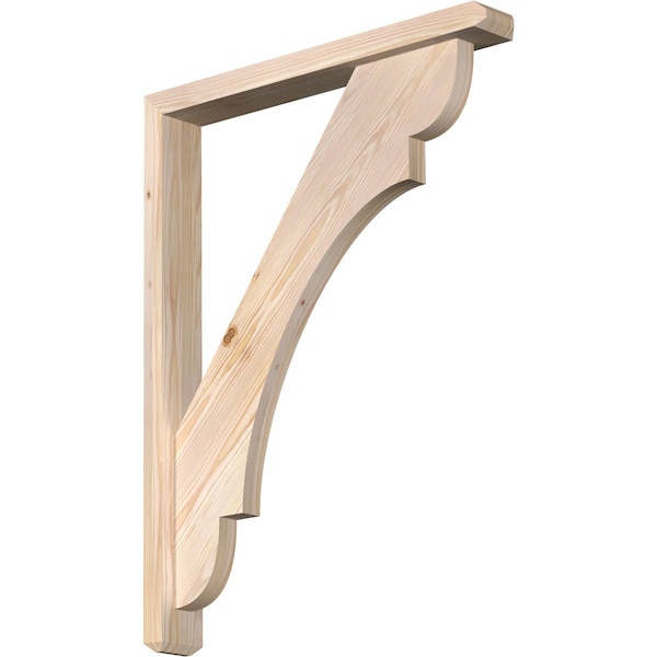 Ekena Millwork Olympic Craftsman Smooth Bracket w/ Offset Brace, Douglas Fir, 3 1/2"W x 26"D x 34"H BKT0402X26X34OLY04SDF - main